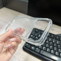 Coque transparente personnalisée en TPU et acrylique pour iPhone 17, 16, 15 Pro Max – Étui de protection transparent pour téléphone portable