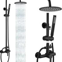 Chaud froid salle de bain baignoire mitigeur luminaire douche ensemble complet affichage numérique brossé système de douche ensembles robinets de pluie ensemble de douche