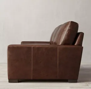 Juego de Muebles de Sala de Estar de Diseño Moderno, con Base de Roble y Tapicería de Cuero Italiano, Diseños de Lujo, Venta al Por Mayor - Product Image 4