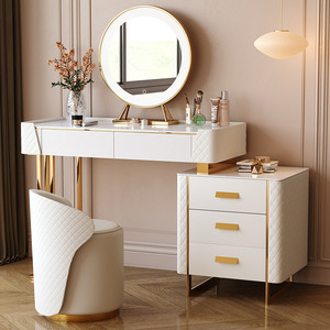 Mueble <span class=keywords><strong>de</strong></span> Dormitorio Moderno con <span class=keywords><strong>Tocador</strong></span> Integrado, Gabinete <span class=keywords><strong>de</strong></span> Almacenamiento <span class=keywords><strong>Pequeño</strong></span>, Diseño Modular Iluminado para Pequeños Tocadores <span class=keywords><strong>de</strong></span> <span class=keywords><strong>Maquillaje</strong></span> - Product Image 6