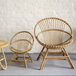 Fauteuil en rotin naturel écologique en forme d'œuf, fauteuil de détente moderne en bambou pour jardin, balcon, salon - Product Image 3