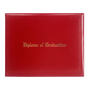 Funda para Certificado de Graduación de Cuero Sintético Liso A4 8.5x11 con Estampado Plateado e Interior de Cartón Blanco - Product Image 1