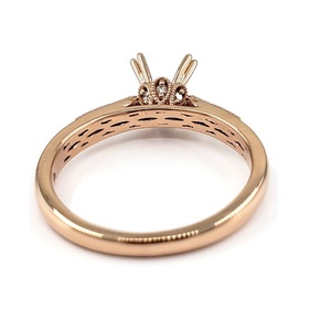 Vente en gros de bagues de fiançailles en or rose massif 18 carats rondes et brillantes personnalisées avec diamants véritables et bijoux mode coréens de luxe - Product Image 3