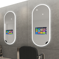 Espejo Simple para Barbería, Salón de Belleza, Espejo para Celebridades de Internet con Televisión y Luces, Colgante de Pared