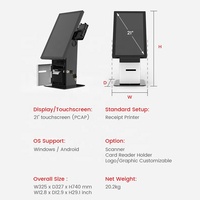 Machine de paiement de théâtre d'affichage tactile interactif de bureau de 21.5 pouces