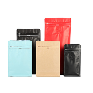 500g Túi cà phê giấy kraft với van bền vững và dây kéo nhựa dập nổi đáy phẳng bao bì <span class=keywords><strong>doypack</strong></span> - Product Image 5