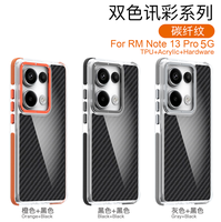 Nouveau boîtier de téléphone en fibre de carbone acrylique antichoc avec support de bague de caméra pour Xiaomi redmi note 13 pro 5g