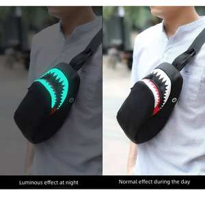 Sac à bandoulière multifonctionnel en tissu Oxford pour homme avec logo personnalisé, chargement USB, imperméable, sac messager et sac de poitrine - Product Image 2