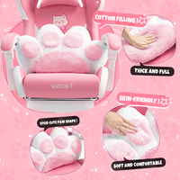 Cute Gaming Chair Ergonomic Computer Chair European Lovely Pink Pu Game Chair With Footrest for Girl