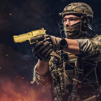 Pistolet de Tir en Plastique Doré Type Desert Eagle, Juguete à Tir Continu de Projectiles Souples