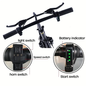 Vélo de route électrique avec batterie au lithium amovible 48V 10.4Ah, moteur sans balais <span class=keywords><strong>500WH</strong></span>, autonomie ultra longue 25-50km, vitesse unique - Product Image 2