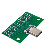 Adaptador de Placa de Prueba USB 3.1 Tipo-C Macho a Hembra, Conector Tipo C de 24 Pines y 2.54 mm para Cable de Transferencia de Datos