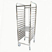 Chariot de boulangerie industriel en acier inoxydable SS 10 15 16 20 niveaux pour four rotatif, pour le stockage, la cuisson et le refroidissement de pizzas, pains et plaques de cuisson