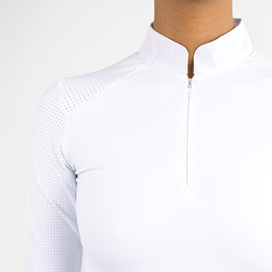 Hauts d'équitation en tissu perforé respirant pour femmes, sous-vêtement équestre, vêtements d'équitation, t-shirt, chemise de concours - Product Image 5