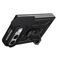 Étui pliable pour iPhone 18 avec protection d'objectif et support, coque de protection anti-chute raffinée
