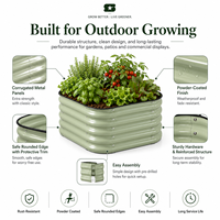 Jardinière en acier galvanisé pour l'extérieur, kit de jardin surélevé pour légumes à racines profondes, fleurs, jardinières en métal