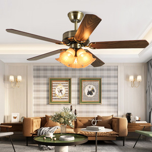 Ventilateur de plafond moderne de style européen à 3 pales, moteur DC, 5 vitesses, lumière LED blanc chaud, télécommande, silencieux, fabriqué en Chine - Product Image 4
