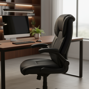 Silla Ejecutiva de Oficina con Respaldo Alto en Cuero PU, Capacidad de 300 Libras, Soporte Lumbar Ajustable con Airbag, Silla Giratoria - Product Image 2