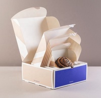 Boîte d'emballage à emporter personnalisée avec impression personnalisée pour aliments, papier, pâtisserie, gâteau, biscuit, dessert