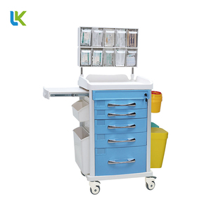 Chariot d'urgence médical multifonction en acier inoxydable et plastique, chariot d'anesthésie hospitalier, capacité de charge de 100 kg, roues - Product Image 3