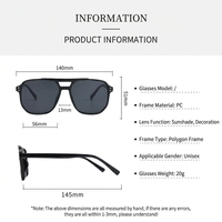 Lunettes de soleil unisexes surdimensionnées pour homme, style pilote/aviation, avec double pont en plastique, design dégradé, personnalisables avec votre propre logo