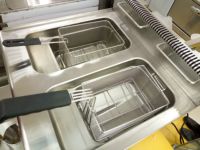 Friteuse automatique à frites françaises de comptoir GF-72A / Friteuse industrielle au GPL / Friteuse à gaz à 2 paniers