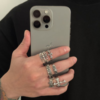 Bague en tungstène de style occidental-européen et américain, motif floral croisé, tendance, pour homme, hip-hop, pièce de niche, ambiance premium