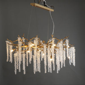 Un pezzo di <span class=keywords><strong>luce</strong></span> moderna lampadario di cristallo di lusso per sala da pranzo camera da letto in ottone ramo di grano d'uva <span class=keywords><strong>lampadari</strong></span> - Product Image 6