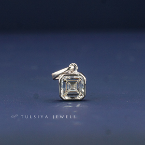 Pendentif en or 14 carats avec diamant de laboratoire taille Asscher pour femme, breloque diamant de forme carrée, bijoux fins, cadeau de mariage - Product Image 4
