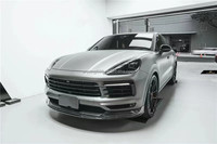Kit carrosserie en fibre de carbone pour Porsche Cayenne, style FD amélioré, haute qualité, comprenant lèvre avant, jupes latérales, diffuseur et spoiler