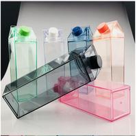 Bouteille d'Eau Carrée Transparente 1000ml 500ml, en Plastique, Personnalisable pour Lait ou Carton
