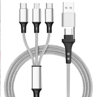Câble de charge multi-prise Armor 2-en-3, cordon de charge rapide 6A pour téléphones/tablettes/appareils USB