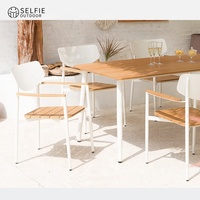 Chaises de bistrot modernes en plastique, bois et aluminium, empilables, imperméables, pour jardin, maison, chambre, cuisine, école, atelier