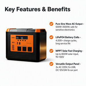 3000W Portable Power Station LiFePO4 3000Wh Solar Generator <b>UPS</b> Pure Sine Wave Fast Charging for Camping Home Outdoor Emergency - Product Image 5