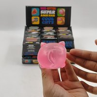 Jouet anti-stress chaton transparent en TPR, jouet sensoriel en gelée, chaton mignon multicolore transparent, jouet ASMR à presser pour soulager le stress