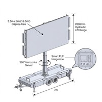 Écran LED mobile haute résolution JCT EF16-Y pour remorque, luminosité 4500 cd/m², étanche, mur vidéo pour événements publicitaires extérieurs, garantie 1 an
