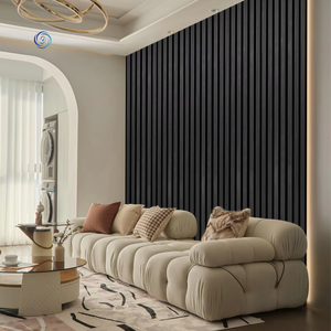 <span class=keywords><strong>Meilleur</strong></span> prix Insonorisation murale Placage de fibre de bois Panneaux muraux décoratifs Réduisant le bruit Lattes de bois Partition Intérieur - Product Image 2