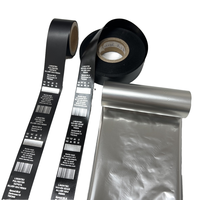 Pita Transfer Termal Resin Perak Mengkilap 24mm Kompatibel untuk Pencetakan Label Tekstil, Tag Pakaian, Label Perawatan Cuci Pakaian