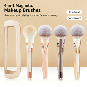 แปรงแต่งหน้าแม่เหล็ก 4 in 1 รุ่นใหม่ พกพาสะดวก แปรงปัดแป้ง แปรงทาอายแชโดว์ ขนแปรงนุ่ม เครื่องมือเสริมความงาม - Product Image 1