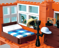 Kit de construction de l'hôtel Art Déco Miami XMORK, modèle de vue sur la rue, blocs de construction en plastique ABS, 1612 briques, jouet éducatif pour les enfants de 8 à 13 ans