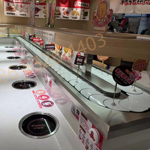 Bande transporteuse Nigiri Sushi Restaurant <span class=keywords><strong>Kaiten</strong></span> Sushi Bande transporteuse rotative avec robot de livraison de nourriture - Product Image 1