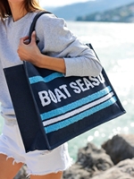 Initial Brodé Lettre Toile Sac Fourre-Tout Sac De Plage Monogramme Sac Cadeau Personnalisé Pour Les Femmes
