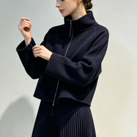 Veste en cachemire à double boutonnage simple et polyvalente pour femme Tyan, style streetwear personnalisé, poches, manteau court décontracté en laine pour l'automne