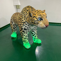 Léopard gonflable géant en matériau Oxford/PVC avec ventilateur intégré, taille personnalisable pour la décoration d'événements en plein air