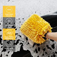 Nouveau Gant de Lavage Auto Super Doux à Poils Longs et Épais, Doublure Imperméable, Grande Taille, en Tissu Chenille Moelleux pour Nettoyage de Voiture