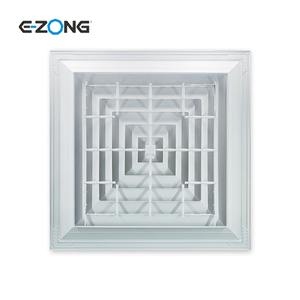 Ezong Bán buôn giá khuôn mặt kích thước <span class=keywords><strong>600</strong></span>*<span class=keywords><strong>600</strong></span> mét HVAC ral9016 trần-mount 4 cách vuông khuếch tán không khí - Product Image 5