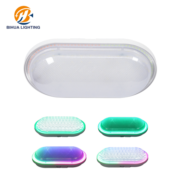 Two Color Colorful Indoor Home Crystal PP Surface Outside Mounted 20w Ceiling Moistureproof RGB Led Wall Lamp