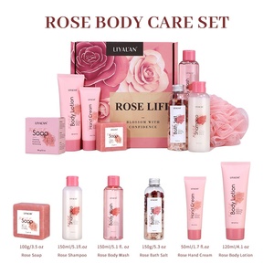 Private Label Luxury Rose Body Wash SPA Kit Skin Nourishing Hair Cleansing <strong>Shower</strong> Self Care Gift <strong>Bath</strong> <strong>Sets</strong> - Product Image 3