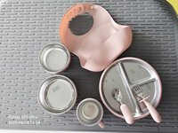 Ensemble de vaisselle pour bébé en silicone OEM, assiette à ventouse, bol, cuillère, fourchette, vaisselle pour tout-petits sans BPA, vaisselle pour enfants en gros