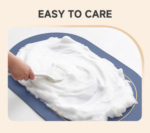 SHENGDE Amostra Barato Água Macia Absorvente Cor Preta Bem-vindo Piso Interior Mini Tapete De Banheiro Set <span class=keywords><strong>Natural</strong></span> Borracha Banho Mat - Product Image 4